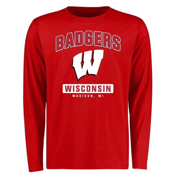 Men's Red Wisconsin Badgers Campus Icon Long Sleeve T-Shirt
