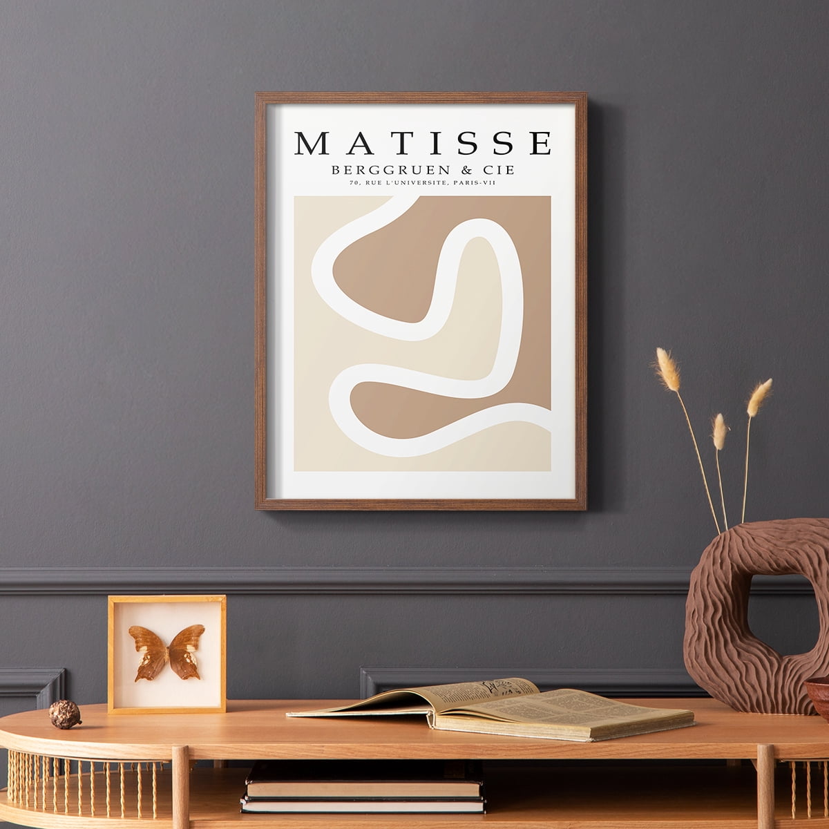 Matisse CCCXLVI in Brown Solid Wood 22 x 28 Framed Print