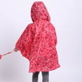 thumbnail image 2 of Wuxian Girls Boys Baby Rain Suit Rain Poncho Cartoon Raincoat Jacket Cute Rain Coat Toddler Boys Girls Rain Cape Light Waterproof Hoodie Outwear Rain Jacket,Red,6-8 Years, 2 of 9
