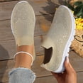thumbnail image 5 of Womens Rhinestone Shoes Mesh Sparkling Glitter Slip On Sneaker Non Slip Running Walking Shoes Gym Sports Athletic Sneaker Lightweight Casual Fashion Sneakers, 43, 5 of 6