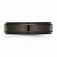 thumbnail image 3 of Titanium Black Titanium with Diamond 6mm Ridged Edge Polished Band Size: 12; for Adults and Teens; for Women and Men, 3 of 7