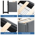 thumbnail image 6 of Bed Frame with 4 Storage Drawers and Charging Station, Grey Velvet Upholstered Platform Bed Frame with Storage Headboard and Wooden Slats Support, No Box Spring Needed, 6 of 9