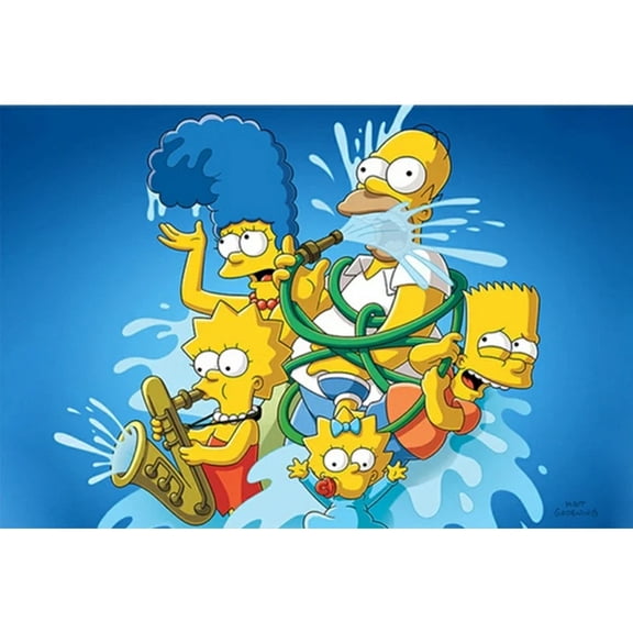 The Simpsons Diamond Painting Set (for Adults) 5D DIY Anime Diamond Art Set (for Beginners) Round Full Diamond Diamond Painting Gemstone Art Crafts (Home Wall Decoration Gift)