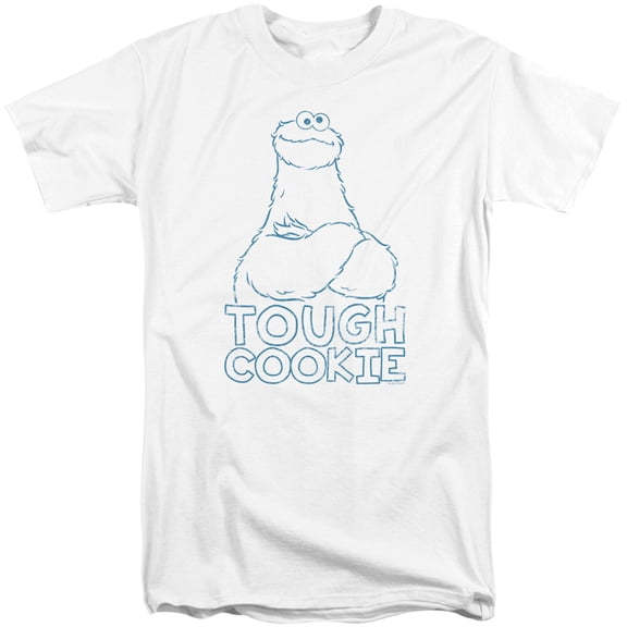 Sesame Street Tough Cookie S/S Adult Tall 18/1 T-Shirt White