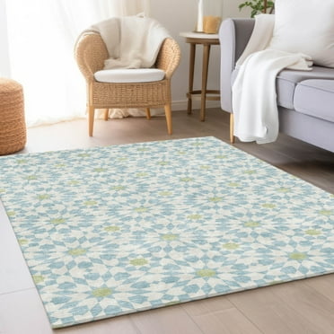 Addison Rugs Chantille Indoor/Outdoor Transitional Spiral Sky Washable Rectangle Rug, 3' x 5'