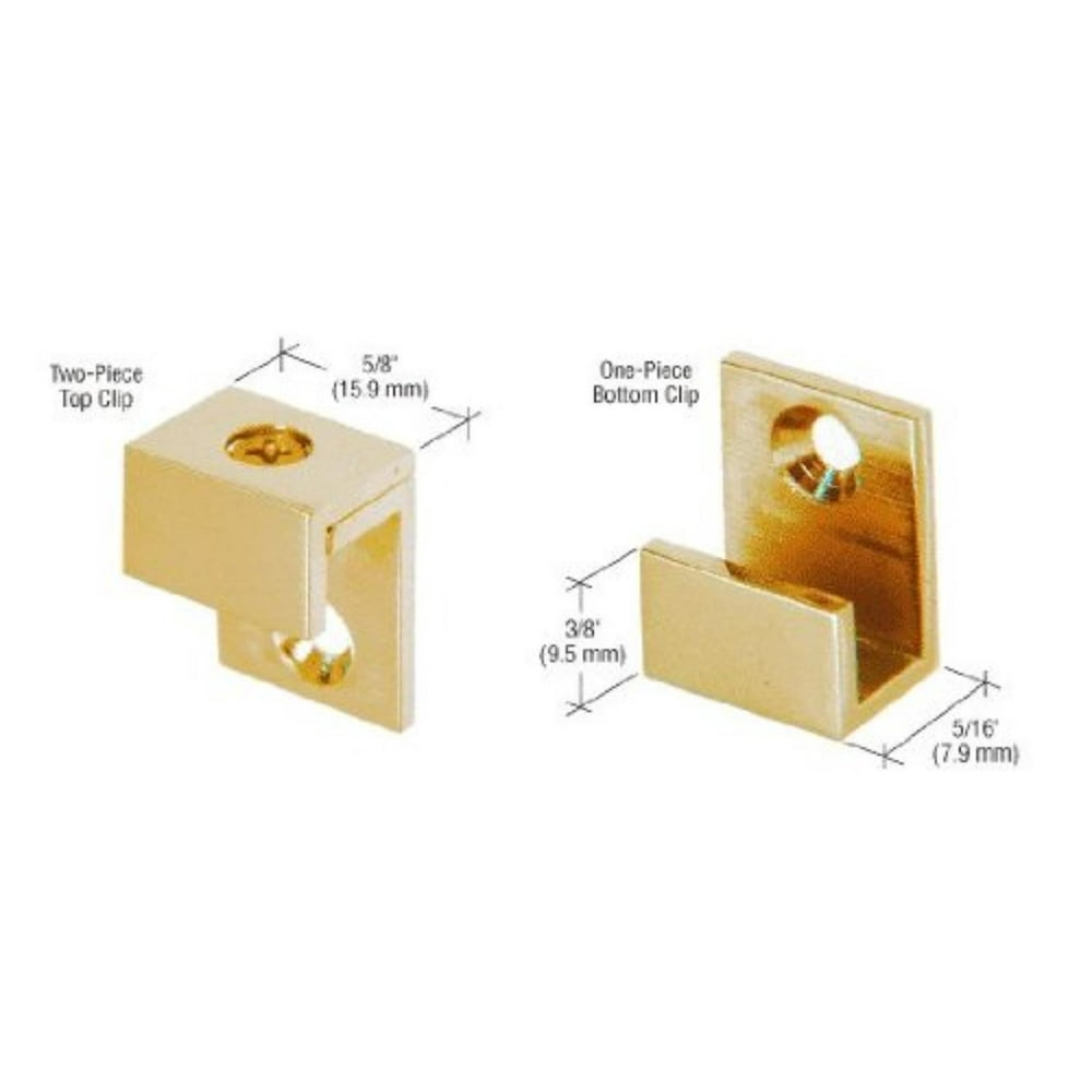 CRL Brass 5/8" Wide Mirror Clips Set, Available in Three Finishes By