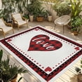 thumbnail image 2 of Outdoor Rug 3x5 ft Valentines Day Waterproof Outdoor Patio Rug Mat Non Slip Outside Area Rugs Carpet for RV,Camping,Porch,Deck,Pool,Balconybackyard,Red and Black Buffalo Check Plaid Love Hearts, 2 of 9
