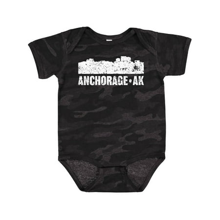 

Inktastic Anchorage Alaska City Skyline with Grunge Gift Baby Boy or Baby Girl Bodysuit