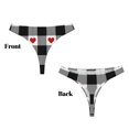 thumbnail image 3 of Fotbe Heart Black Buffalo Plaid Gingham Tanga Sin Costuras para Mujer con Estampado – Panties Invisibles, Transpirables y Cómodos para Uso Diario-XX-Large, 3 of 6