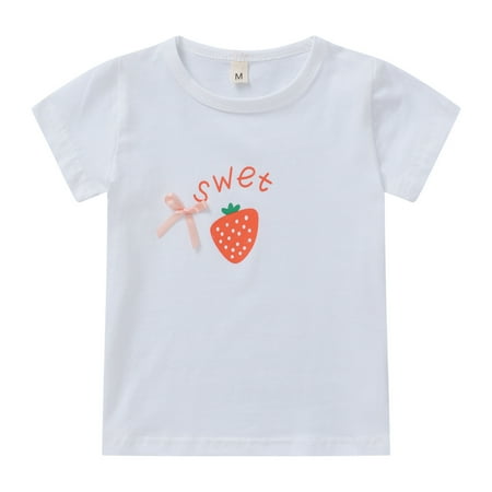 

RPVATI Baby Boys Girls Graphic Cartoon Print T-Shirt Toddler Crewneck Short Sleeve Tees Shirt 1-5Y