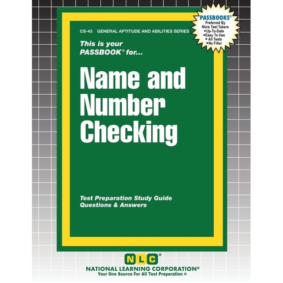 General Aptitude and Abilities Name and Number Checking, Book 43, (Paperback)