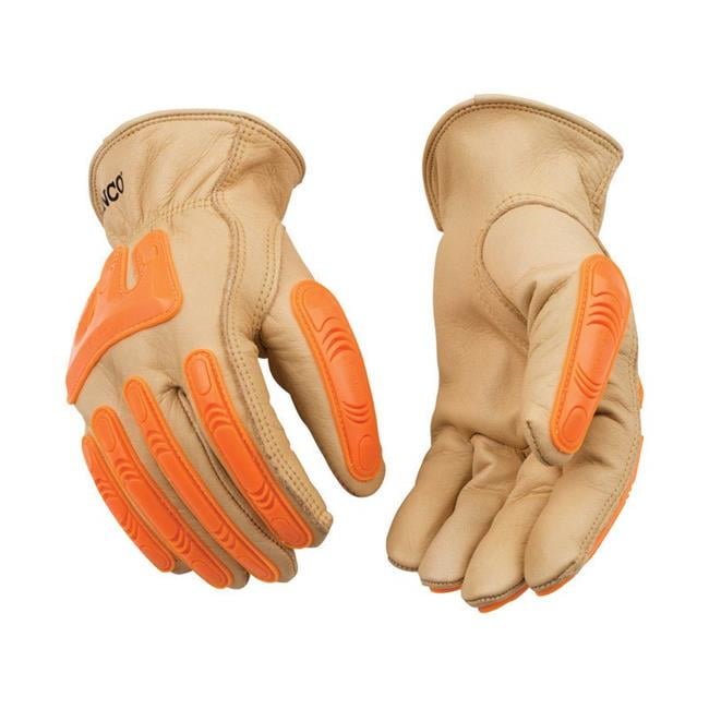 Kinco Kinco 7669740 Mens Outdoor Cowhide Leather HiViz Gloves