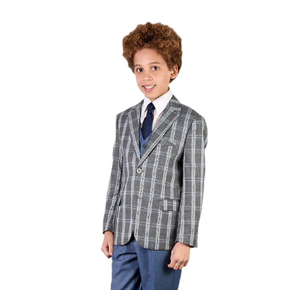 B-106 Gray 3Pc Compose Suit With Vest By Alberto Nardoni Brand Designer