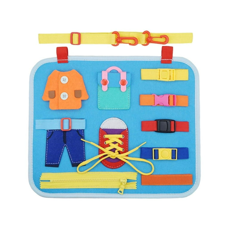 Felt Buckle Learning Dress Skills Special Needs Practical Skill Travel Sensory Toys for Kids Years Old
