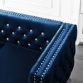 thumbnail image 6 of Holaki 82.3" Width Modern 3-Seat Velvet Sofa Tufted Square Arm Couch with Jeweled Buttons and 2 Pillows, Blue, 6 of 13