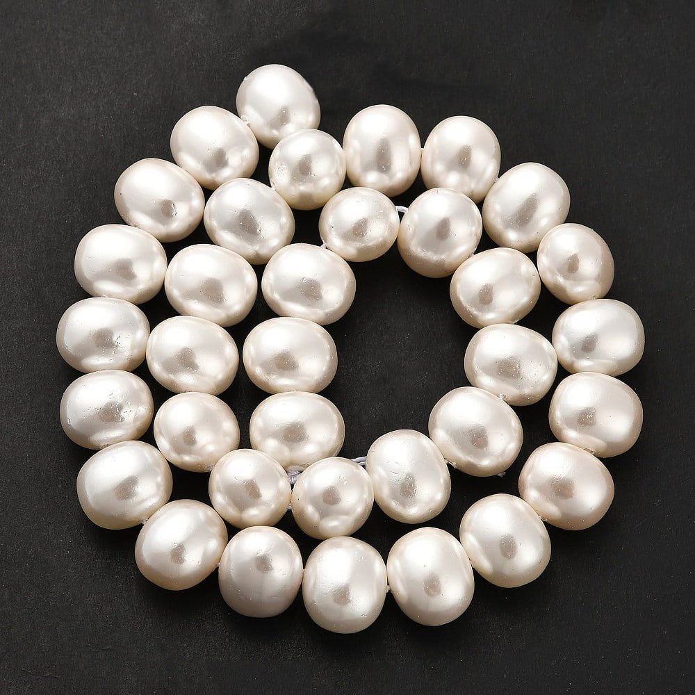 2strands Electroplated Shell Pearl Beads Strands Potato Seashell color 11.5x13x10mm Hole: 0.9mm about 34pcs/strand 15.63 inch(39.7cm)