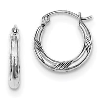 Primal Silver Sterling Silver Rhodium-plated Hoop Earrings
