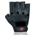 thumbnail image 4 of Men's Leather Driving Gloves Fingerless Bus Driver Gloves Vegan Pu Leather Half Finger Fashion Classic Gloves New Black-S, 4 of 5