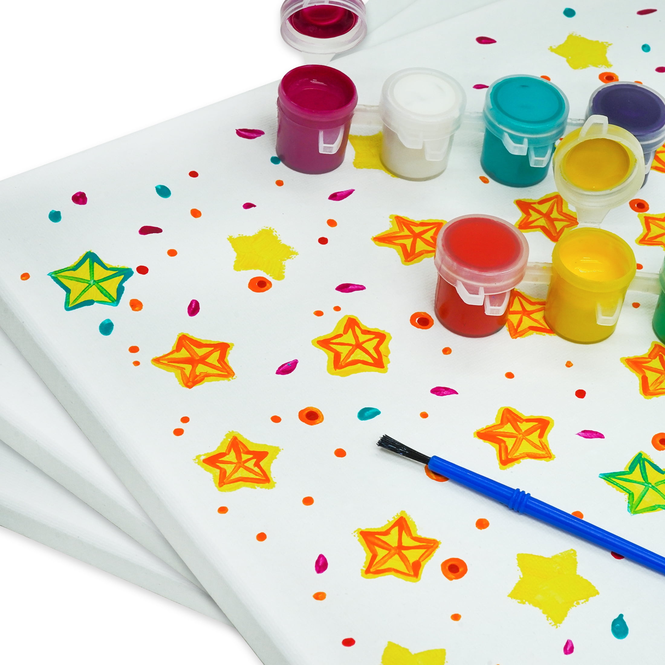 Hello Hobby Kids Canvas, 100% Cotton Acid Free White Stretched Canvas, 9"x12", 3 Pack