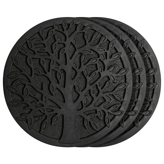 HF by LT Rubber Tree Garden Stepping Stone, 11-3/4 inches, Black, Set of 3