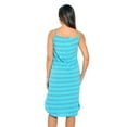 thumbnail image 3 of Just Love 100% Cotton Spaghetti Strap Stripe Womens Nightgown with Lace Trim (Turq Stripe, Small), 3 of 3