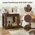 thumbnail image 5 of Farmhouse 2-Tier End Table Set 4 Solid Wood Legs, Living Room Coffee Table, 5 of 7