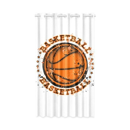 Mkhert Cool Basketball Design Window Curtain Living Room Bedroom