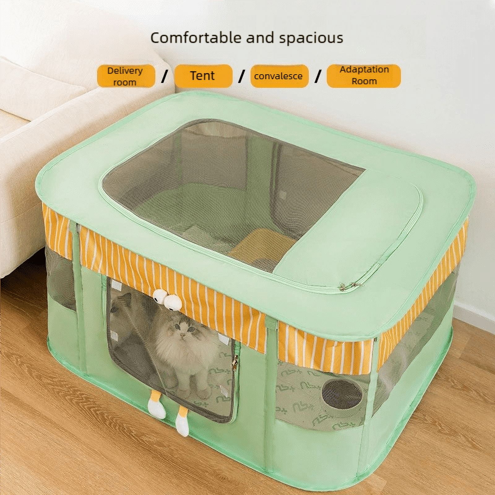 Cat Whelping Box - Foldable Birthing Tent for Feline Maternity, 360° View, Durable Oxford Fabric,  Ideal for Cat Labor, Nursing, Kitten Care