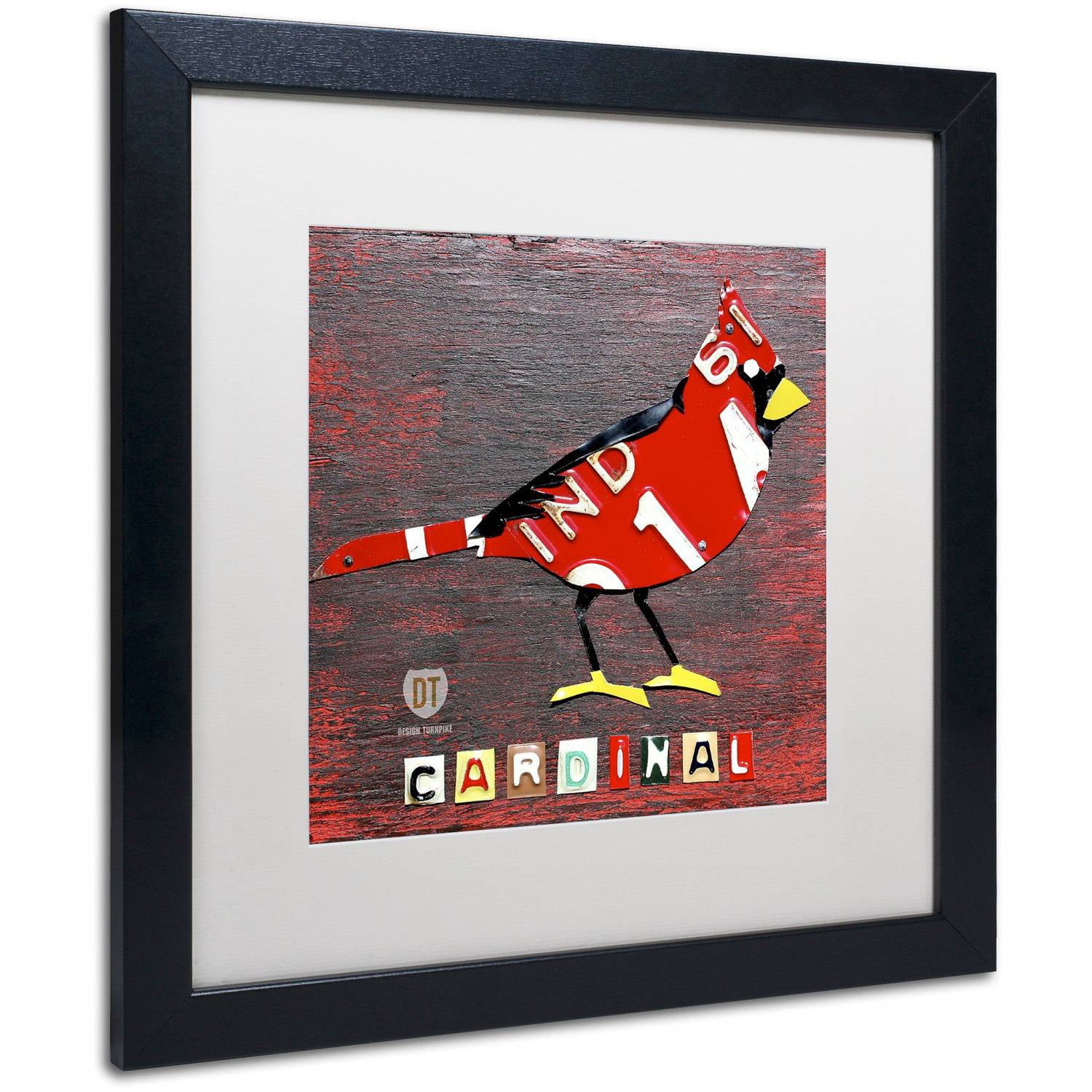 Trademark Fine Art 'Indiana Cardinal' Canvas Art by Design Turnpike, White Matte, Black Frame