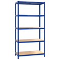 thumbnail image 5 of vidaXL 5-Layer Shelves 3 pcs Blue Steel&Engineered Wood, 5 of 5