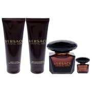 Versace Versace Crystal Noir , 4 Pc Gift Set 3oz EDP Spray, 0.17oz EDP Spray, 3.4oz Body Lotion, 3.4oz Shower Gel