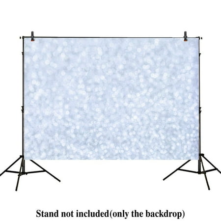 Christmas Bokeh Overlay GreenDecor Polyster 7x5ft photography backdrops Valentines white silver Blurred circle dots christmas bokeh Overlay Newborn Floordrop props photo studio booth background baby shower photocall ()
