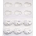 thumbnail image 2 of 3D Easter Rabbit Bunny Silicone Mold Diy Baking Moulds Bakeware Trays Tool Cake Topper Decorative Cooking Supplies For Chocolate Fondant Candy Candies Ice, White (6 Cavity), 2 of 6