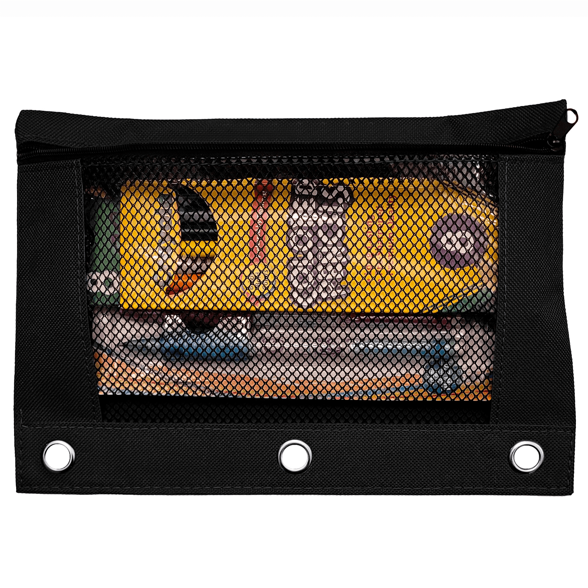 Schoolio 30 Pack Black Pencil Case for Kids Zipper Pencil Pouch for 3 Ring Binder