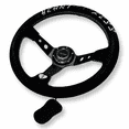 thumbnail image 2 of 350mm Suede Steering Wheel + Short Hub Adapter for 83-04 Ford Mustang / 89-92 Ford Ranger, 2 of 7