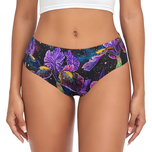 Fotbe Starry Night Iris Field Calzones Estampados para Mujer – Ropa Interior de Algodón, Cómoda, Suave y Elástica-Small