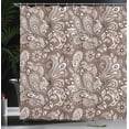 thumbnail image 3 of Ambesonne Paisley Shower Curtain, Ethnic Boho Flowers Leaves, 69"Wx70"L, Umber Pale Tan Dark Brown, 3 of 4