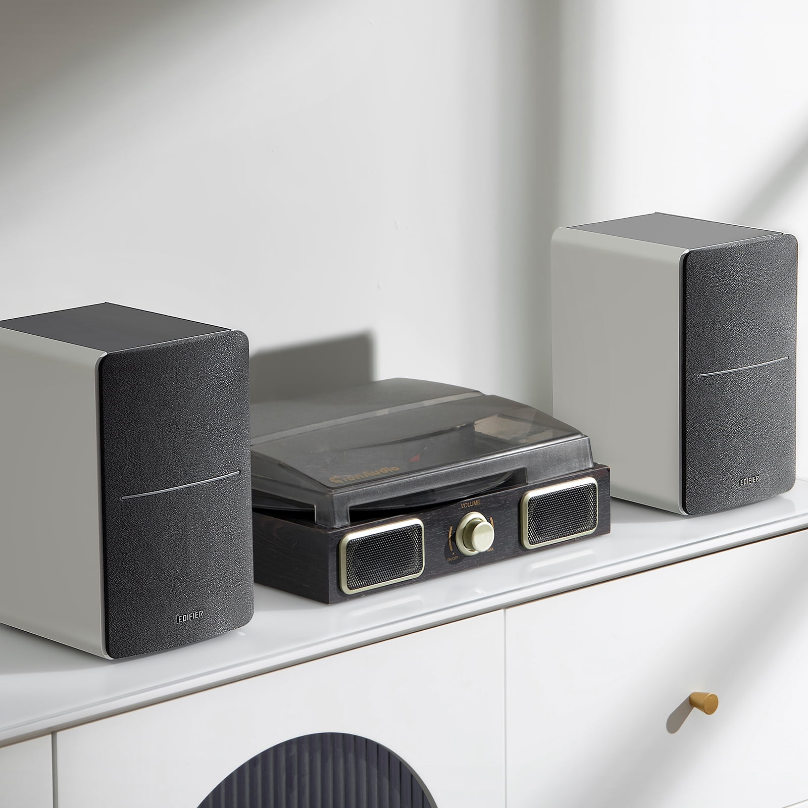 Restored Edifier R1280DB Powered Bluetooth Bookshelf Speakers - Optical Input - White (Refurbished)