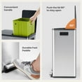 thumbnail image 3 of Atilioo 16 Gallon Dual Compartment Trash Can, Stainless Steel Garbage Can with Foot Pedal, Soft-Close Lid, 2 x 30 L Large Capacity Recycling Bin, Perfect for Kitchen, Office, 3 of 13