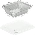 thumbnail image 3 of 25 Pack 1 lb Rectangular Disposable Aluminum Foil Pan 16 oz Take Out Food Containers with Clear Plastic Dome Lids for Catering Baking Roasting Food, 3 of 8
