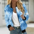 thumbnail image 5 of Kaondbfi Women's Fashion Jacket, Autumn Casual Square Thin Pocket Jacket Top Tie Dye Print Winter Coat for Women, 5 of 9