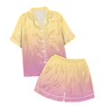 thumbnail image 7 of Little Girls Pajamas Set Silk Satin Gradient Short Sleeve Button-Down Loungewear with Shorts Toddler Summer Pajamas Silk PJS for Girls 4T, 7 of 7