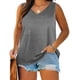 thumbnail image 1 of Craaazy Women's Relaxed Fit Plus Size V Neck Tank Top, Solid Color Sleeveless Loose Top, Comfy Casual Cami for Summer Gifts, 1 of 8