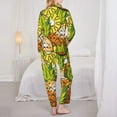 thumbnail image 5 of Disketp Pajamas Set Long Sleeve Sleepwear Womens Button Down Nightwear Pj Sets-Tropical Summer Fruit, 5 of 9