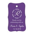 thumbnail image 1 of 100 PCS Custom Made Scallop Edges Hang Tags Thank You For Celebrating Wedding Favor Gift Paper Tags, 1 of 1