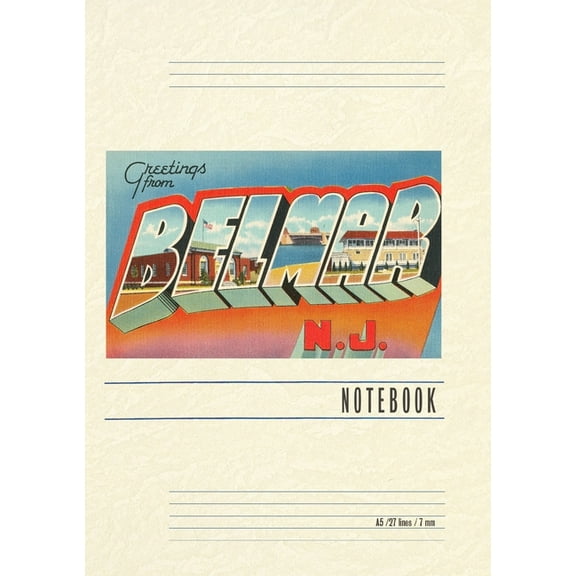Vintage Lined Notebook Greetings from Belmar, New Jersey, (Paperback)