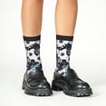 thumbnail image 4 of Rateoe Floral Flowers Blue Pattern Children's Socks, Socks Gifts ,kids Crew Soft Cotton Socks , Moisture-Wicking, Durable, Ideal for Daily Wear & Sports, 4 of 5
