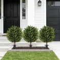 thumbnail image 4 of Cadancy Artificial Cedar Tree Topiary Ball Planter Fake Outdoor Bush Potted Greenery Faux Shrub Uv Resistant Front Door Porch Plants Home Garden Yard Patio Farmhouse Decor, 4 of 6