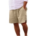 thumbnail image 6 of Yaoyar Men Capri Pants 2026 Knee Length Cotton Linen Capris Summer Straight Leg Loose Beach Bermuda Shorts with Pockets, 6 of 6
