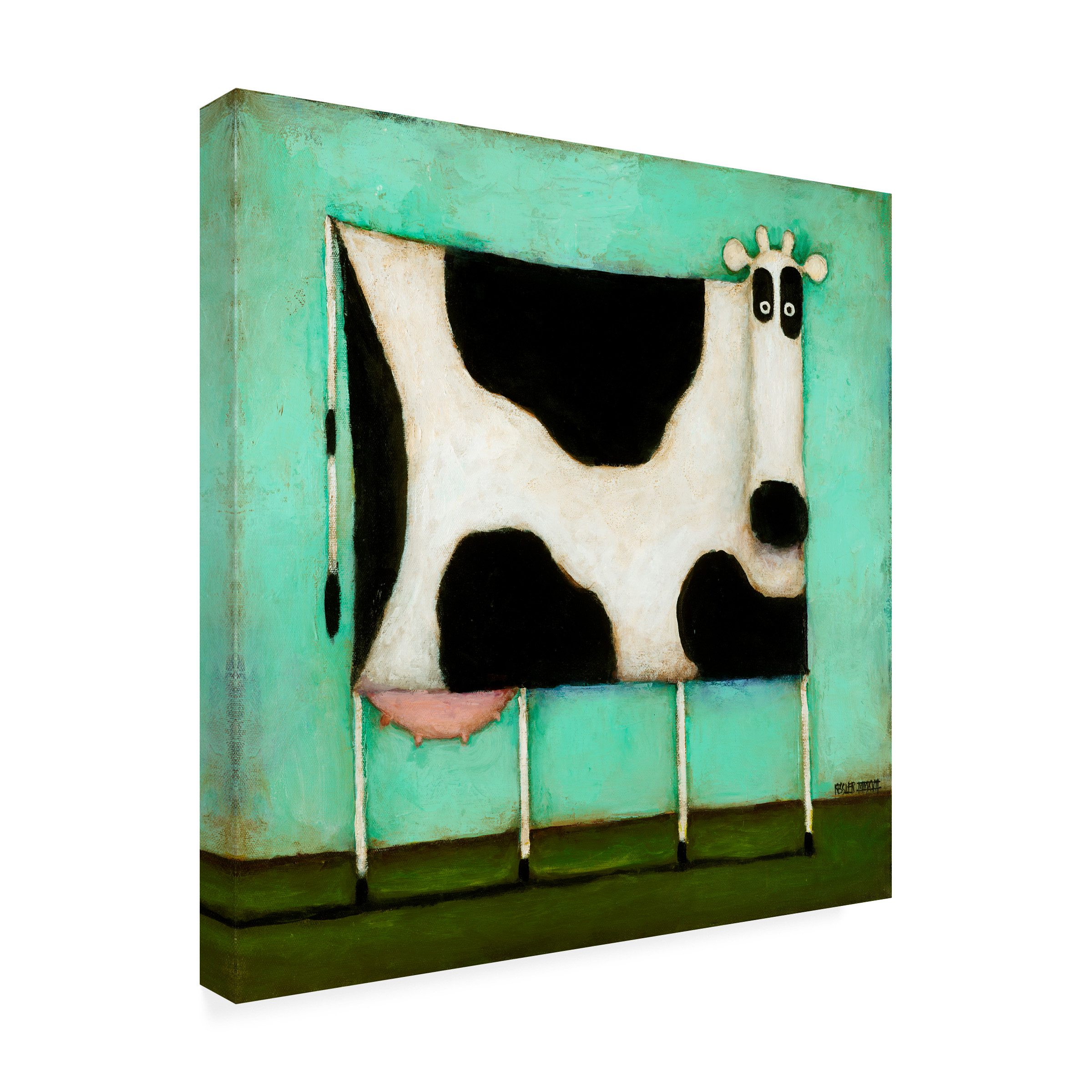 Trademark Fine Art 'Turquoise Cow' Canvas Art by Daniel Patrick Kessler